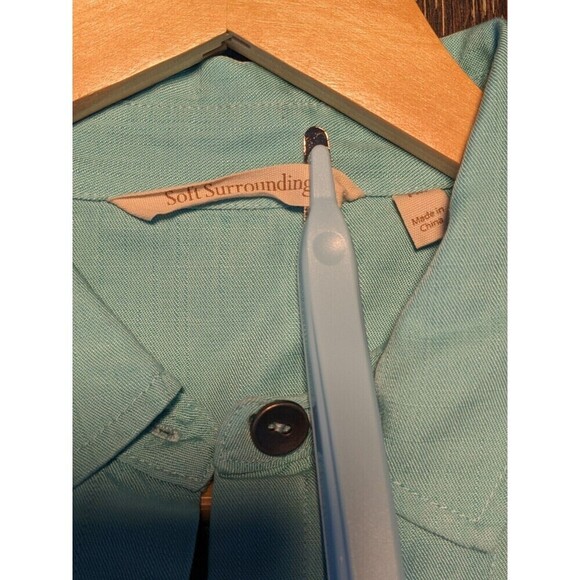 Soft Surroundings Tencel Lyocell Tunic Top Blue Size M Petite - Picture 5 of 7